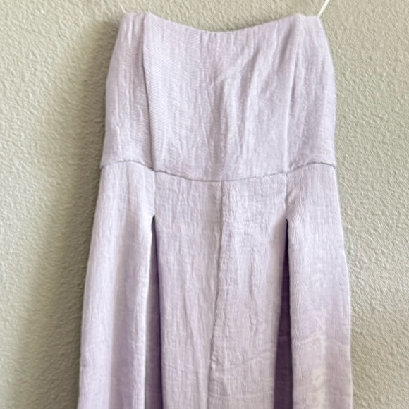 Revolve Endless Rose Lavender Strapless Jumpsuit Size Medium Wide Leg - Picture 3 of 7